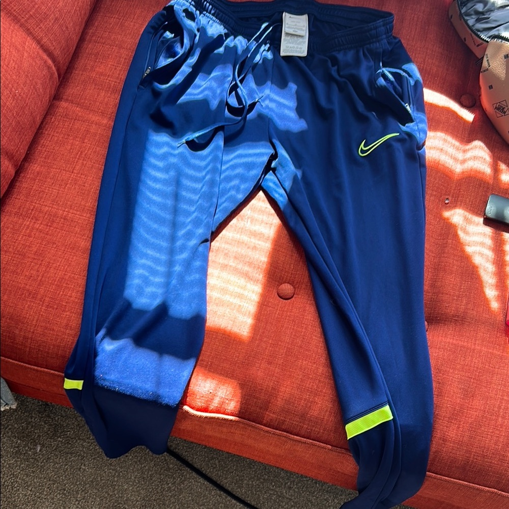 Nike Womens Blue/neon green Track Pants (cropped ankle)